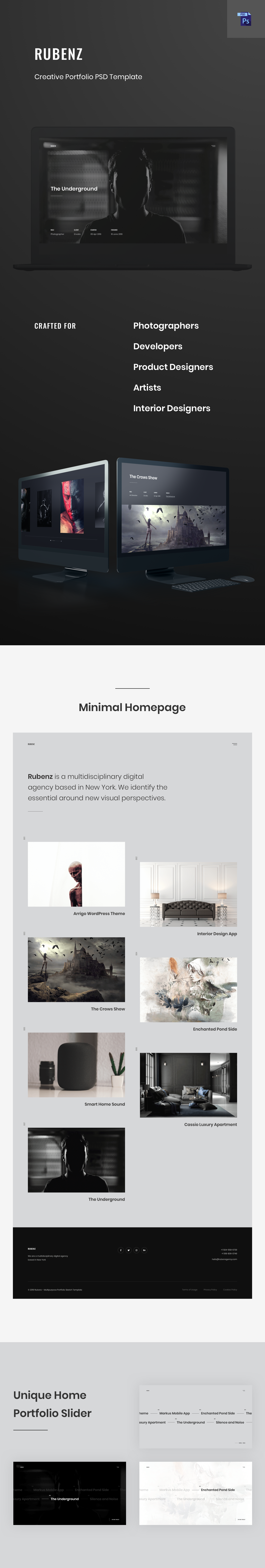 Rubenz – Creative Portfolio Showcase PSD Template - 5